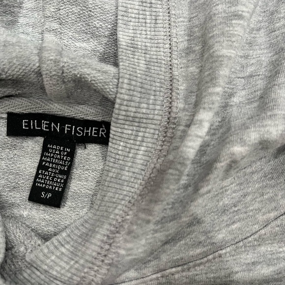 [S]Eileen Fisher Light Gray Organic Cotton Blend Hoodie - Picture 3 of 7